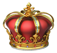 a red and gold crown